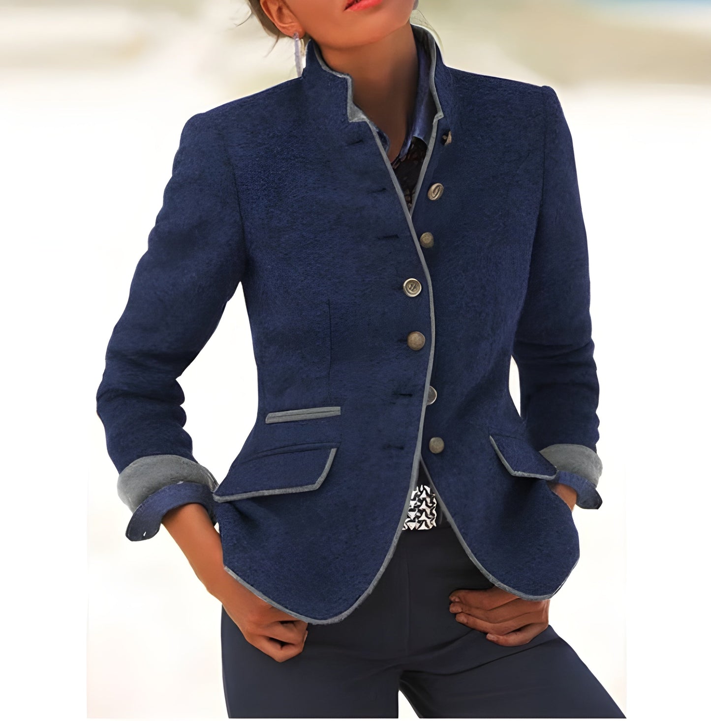 Sophia™ | Elegante Strickjacke mit hohem Kragen