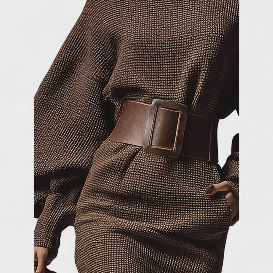 Amélie™ | Elegantes Strickkleid mit strukturierter Taille