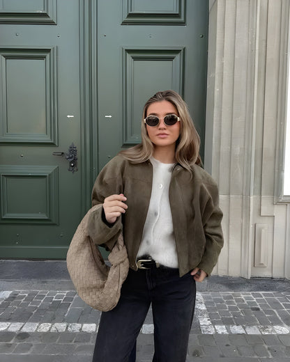 Josephine™ | Elegante Wildleder-Bomberjacke