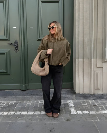 Josephine™ | Elegante Wildleder-Bomberjacke